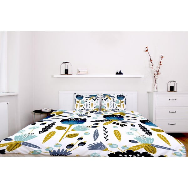 Pościel dwuosobowa Butter Kings z satyny bawełnianej Cross the Flower, 200x200 cm-image-1