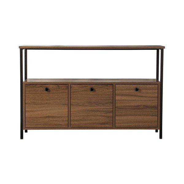 Konsola w dekorze orzecha w ciemnym naturalnym kolorze 29,5x120 cm Solace – Kalune Design