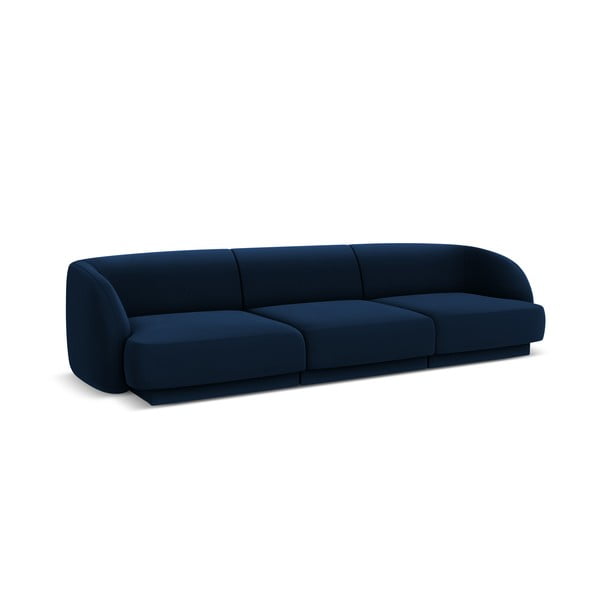Niebieska aksamitna sofa 259 cm Miley − Micadoni Home-image-2