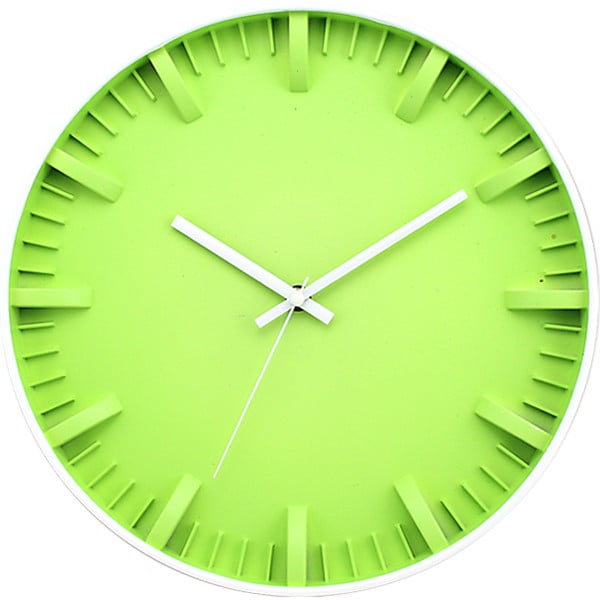Zielony zegar ścienny Postershop Pete, ø 30 cm
