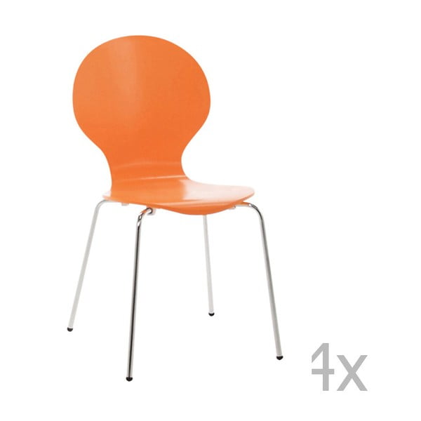 Zestaw 4 pomarańczowych krzeseł Actona Marcus Dining Chair