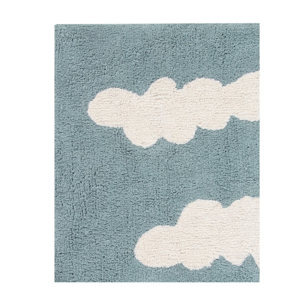 Niebieski bawełniany dywan dziecięcy tkany ręcznie odpowiedni do prania 120x160 cm Clouds Vintage Blue – Lorena Canals (zdjęcie 4)