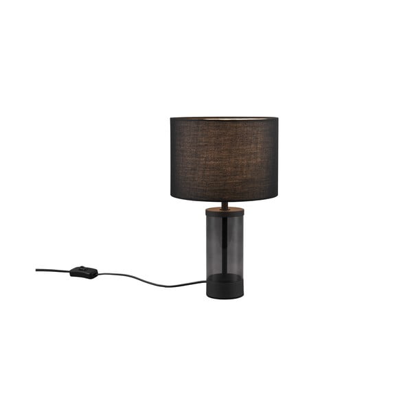 Czarna lampa stołowa z tekstylnym kloszem (wys. 33,5 cm) Grazia – Trio-image-1