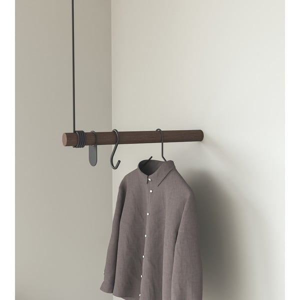 Brązowy wieszak ścienny z litego drewna dębowego 50 cm Swing – LIND DNA-image-2