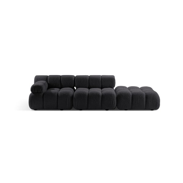 Antracytowa sofa modułowa z materiału bouclé 288 cm Bellis – Micadoni 