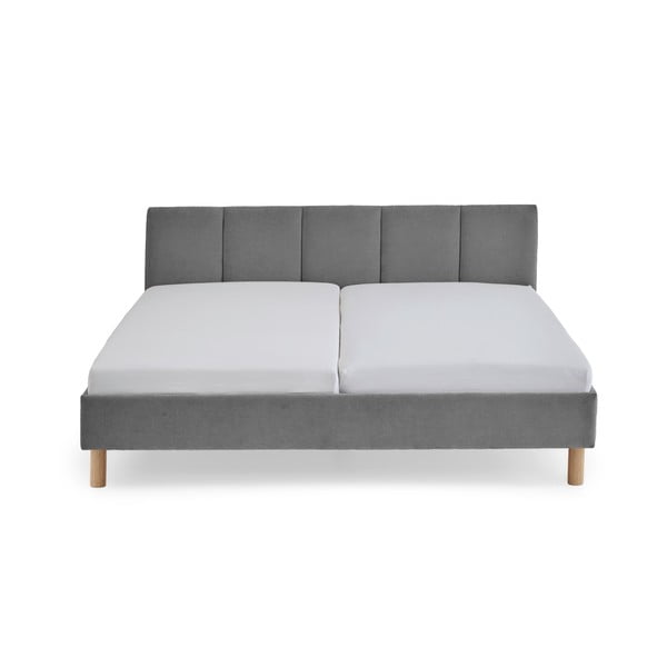 Szare tapicerowane łóżko dwuosobowe bez stelaża 180x200 cm Joker – Meise Möbel-image-3