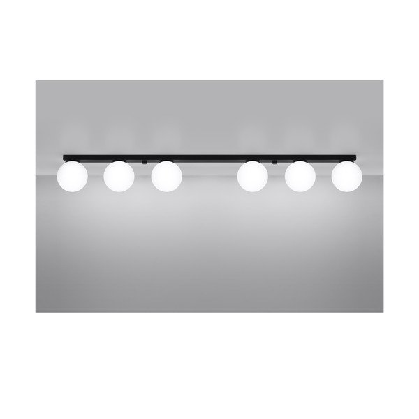 Czarna lampa sufitowa ze szklanym kloszem ø 12 cm Umerta – Sollux-image-2