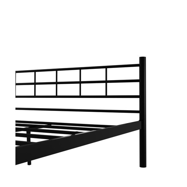 Czarne metalowe łóżko dwuosobowe ze stelażem 160x200 cm K70 – Kalune Design-image-4