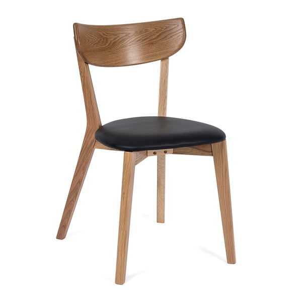 Krzesło z drewna dębowego z czarnym siedziskiem Arch – Bonami Selection