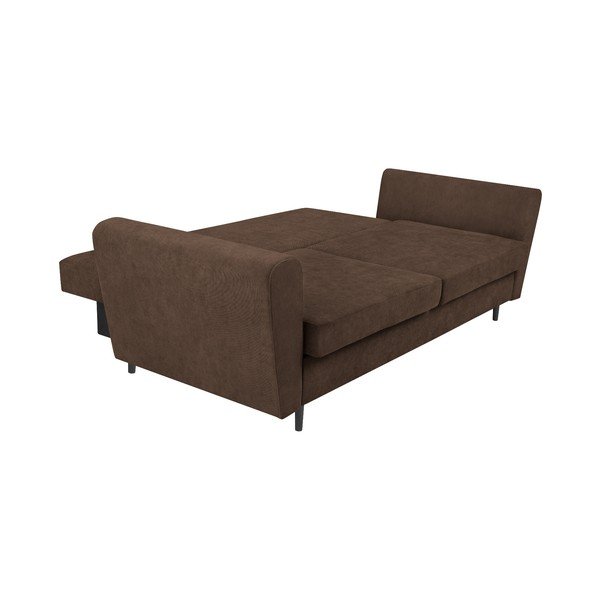 Brązowa 3-osobowa sofa rozkładana ze schowkiem Cosmopolitan Design Lyon-image-4