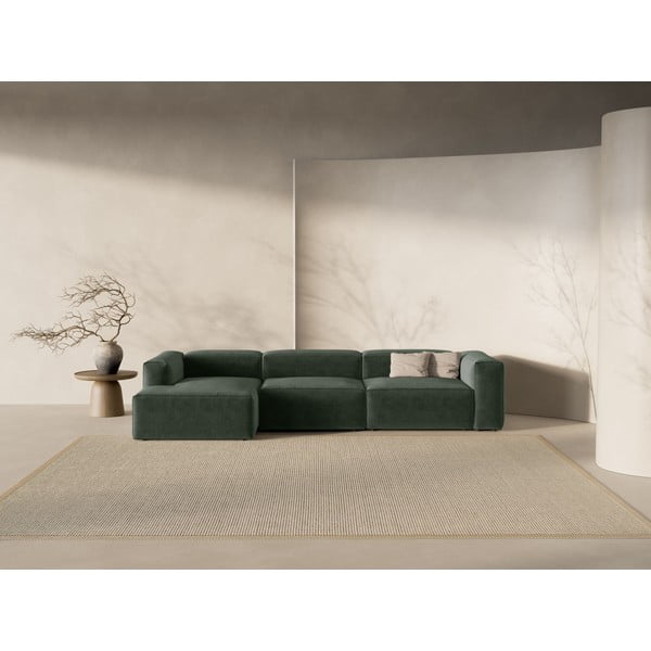 Zielony narożnik (lewostronny/z szezlongiem) Bergamo – Cosmopolitan Design-image-1