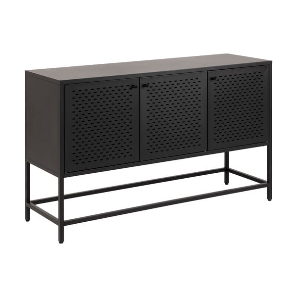 Czarna metalowa niska komoda 125x75 cm Newcastle – Actona-image-2