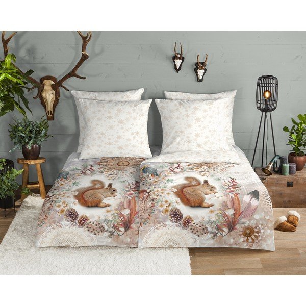 Biała flanelowa pościel jednoosobowa 140x200 cm – HIP-image-1