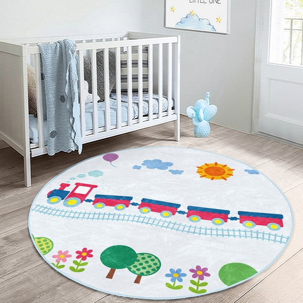 Jasnoniebieski dywan dziecięcy ø 100 cm Comfort – Mila Home-image-3