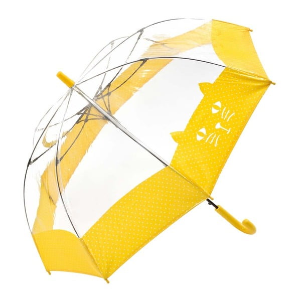 Dziecięcy przezroczysty parasol z żółtymi detalami Birdcage Chat, ⌀ 74 cm
