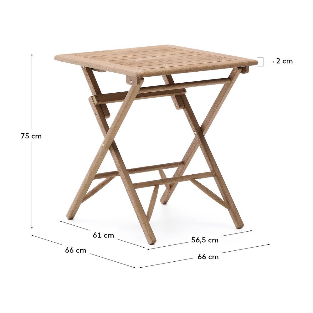 Stół ogrodowy z litego drewna akacjowego 66x66 cm Dandara – Kave Home (zdjęcie 3)
