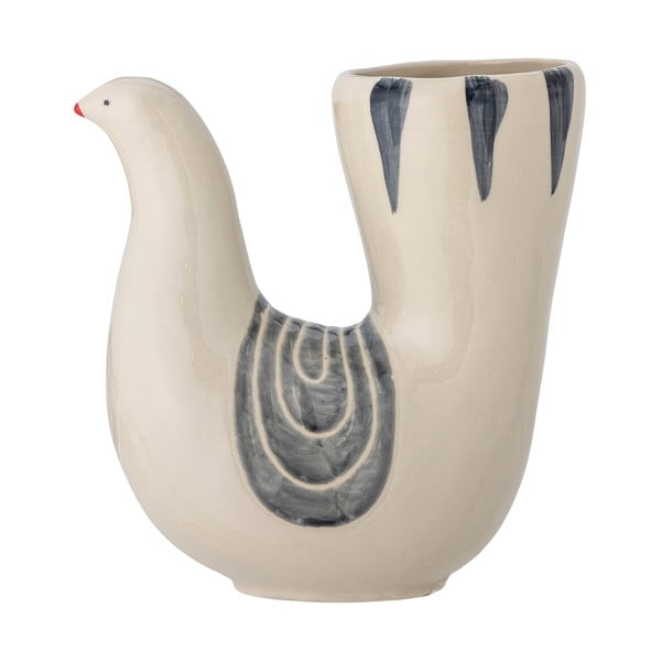 Kremowy kamionkowy ręcznie malowany wazon (wysokość 19 cm) Trudy – Bloomingville