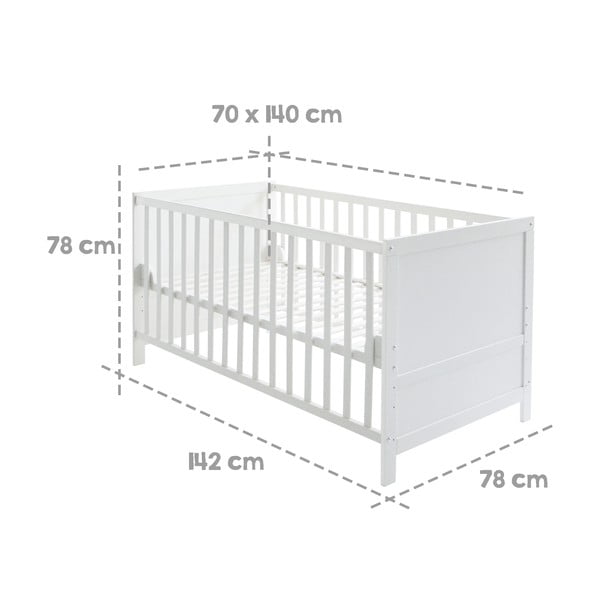 Białe łóżeczko 70x140 cm – Roba-image-2