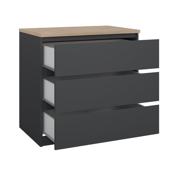 Ciemnoszara komoda 77x76x50 cm Naia – Tvilum-image-3