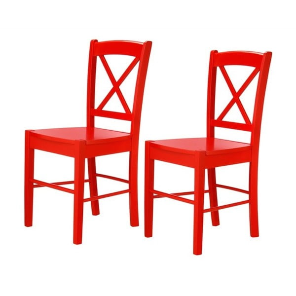 Zestaw 2 czerwonych krzeseł Støraa Trento Cross