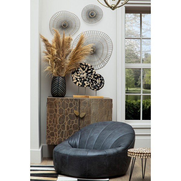 Czarny skórzany fotel Hoxton – Premier Housewares-image-4