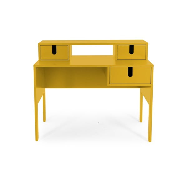 Żółte biurko z 3 szufladami Tenzo Uno