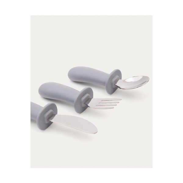 Niebieskie plastikowo-silikonowe sztućce dla dzieci 3 szt. Lili – Kave Home-image-2