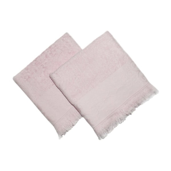 Zestaw 2 różowych ręczników Sehzade, 90x50 cm