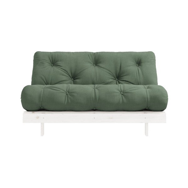 Sofa rozkładana z zielonym obiciem Karup Design Roots White/Olive Green-image-3