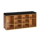 Naturalna szafka na buty w dekorze drewna egzotycznego z siedziskiem Loft – Wenko