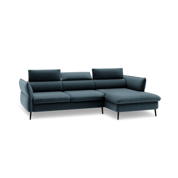 Niebieska 5-osobowa sofa rozkładana ze schowkiem Milo Casa Dario, prawy róg-image-3