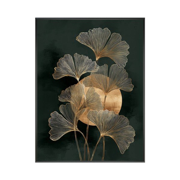 Obraz drukowany z ramą w zestawie 60x80 cm Gold Ginkgo – Styler