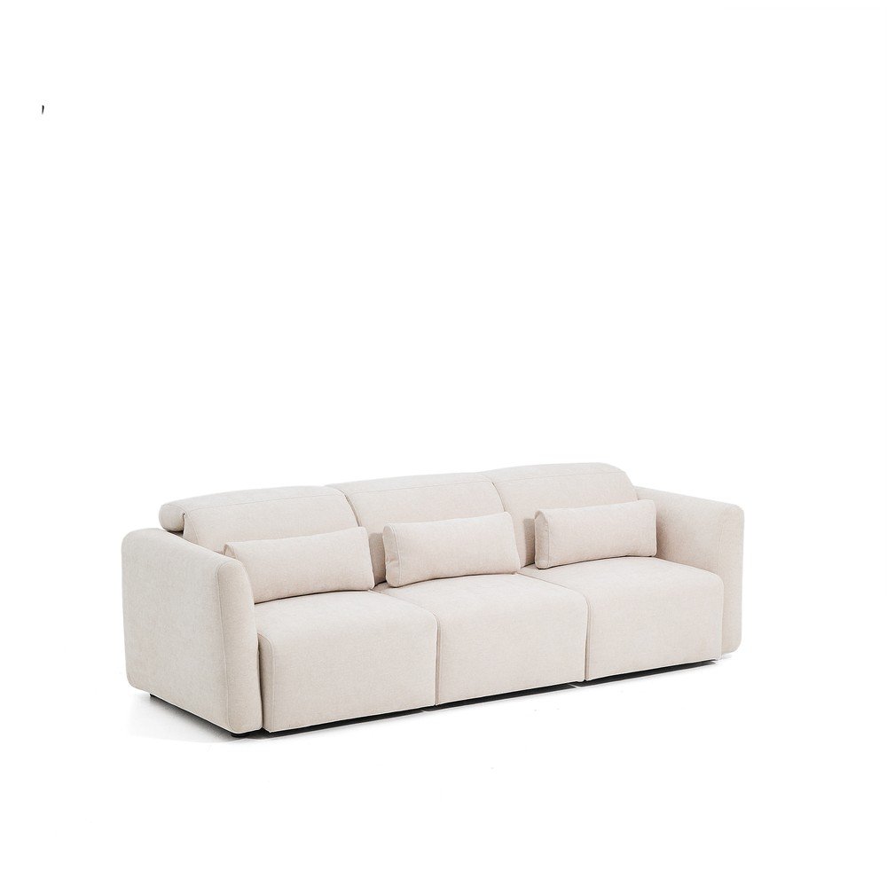 Beżowa częściowo rozkładana/rozkładana sofa z tkaniny szenilowej z szezlongiem 255 cm Lares – Kave Home (zdjęcie 8)