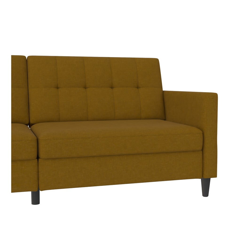 Żółta rozkładana sofa 82 cm Hartford – Støraa (zdjęcie 4)