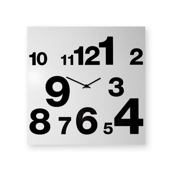 Zegar ścienny dESIGNoBJECT.it Number Line White, 50 x 50 cm 