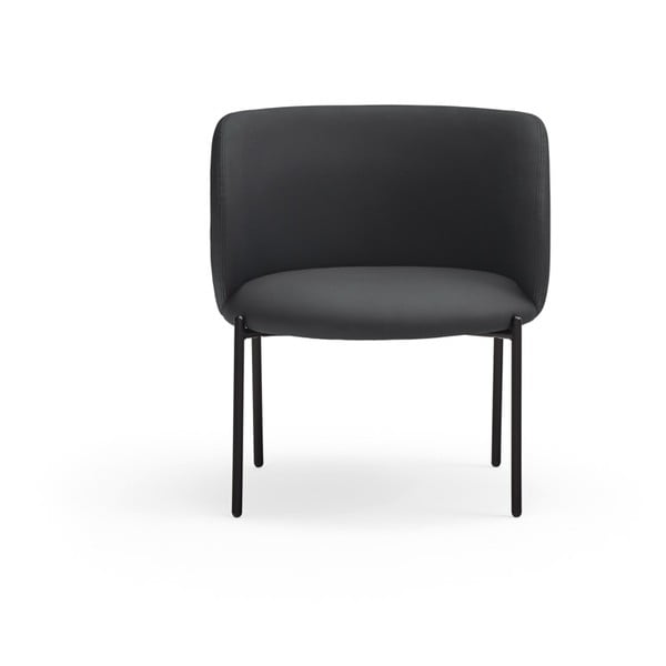 Czarny fotel z imitacji skóry Mogi – Teulat-image-2