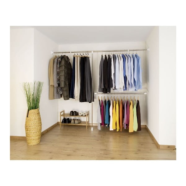 Metalowy teleskopowy stojak na ubrania w kolorze srebra Garment – Wenko-image-3