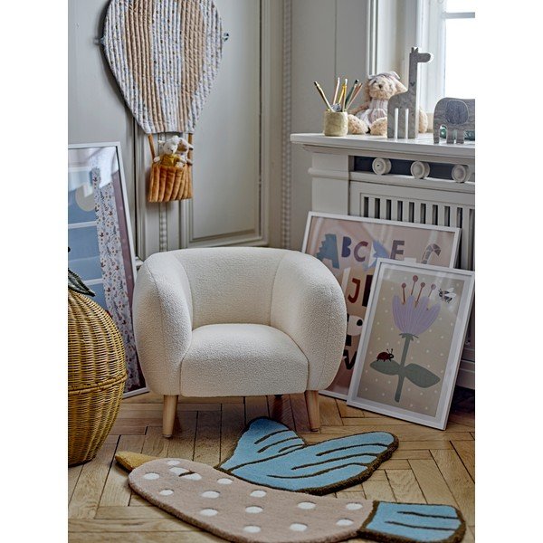 Biały fotel dziecięcy z materiału bouclé Cade – Bloomingville Mini-image-2