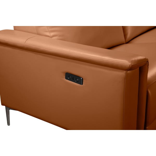 Brązowy narożnik z imitacji skóry (prawostronny) Lund – Støraa-image-4