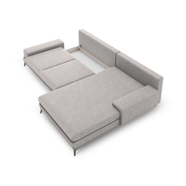 Jasnoszary rozkładany narożnik Windsor & Co Sofas Planet, prawostronny-image-3