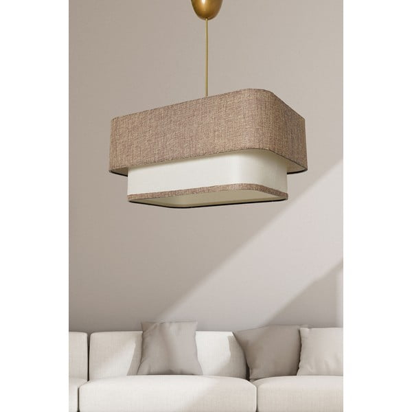 Beżowo-kremowa lampa wisząca z kloszem z juty Varianza – Opviq lights-image-1