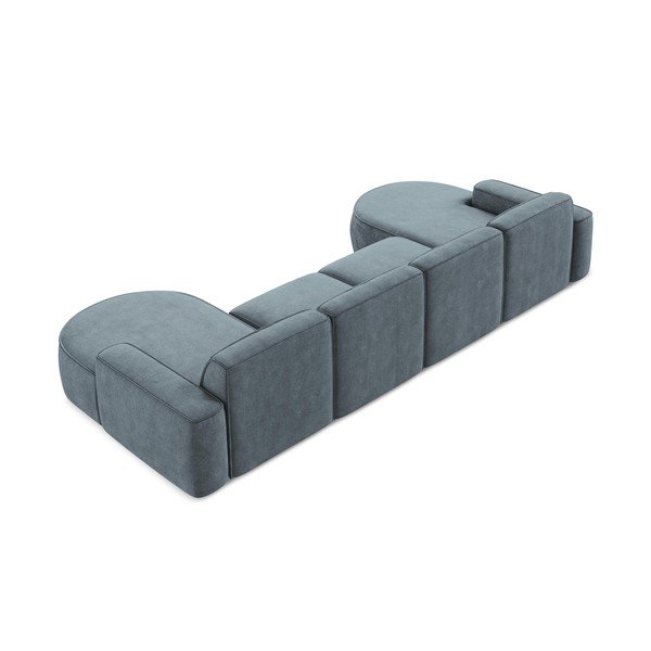 Szaroniebieski narożnik z tkaniny szenilowej (w kształcie litery U) Omao – Makamii-image-3