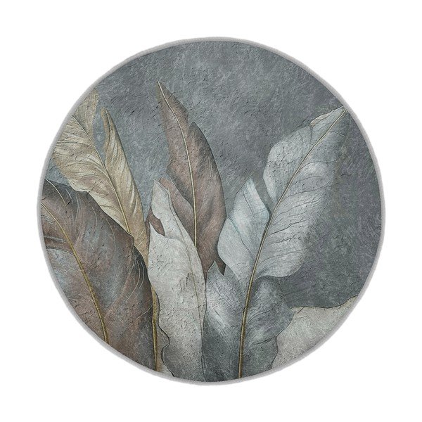 Zielono-szary okrągły dywan odpowiedni do prania ø 150 cm Dusty Leaves – Mila Home