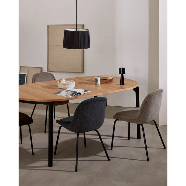 Okrągły rozkładany stół w dekorze dębu ø 120 cm Montuiri – Kave Home-image-2