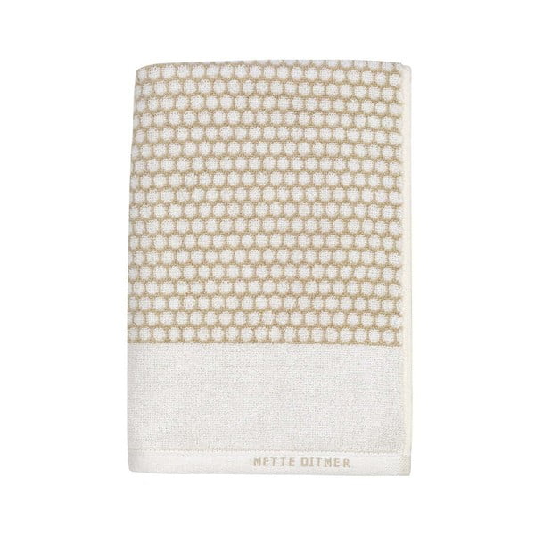 Biało-beżowy bawełniany ręcznik kąpielowy 70x140 cm Grid – Mette Ditmer Denmark