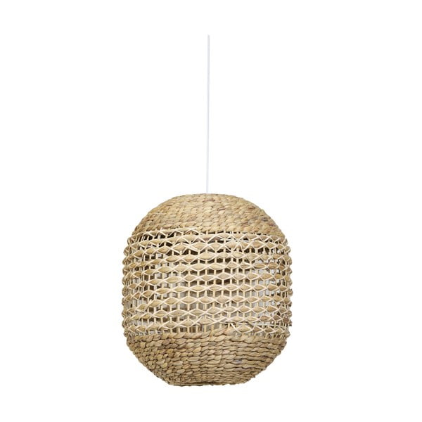 Lampa sufitowa z kloszem z rattanu i trawy morskiej  ø 42 cm Tripoli – Light & Living