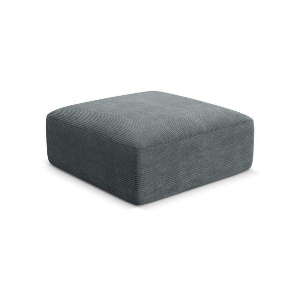 Ciemnoszary sztruksowy podnóżek Campi – Cosmopolitan Design