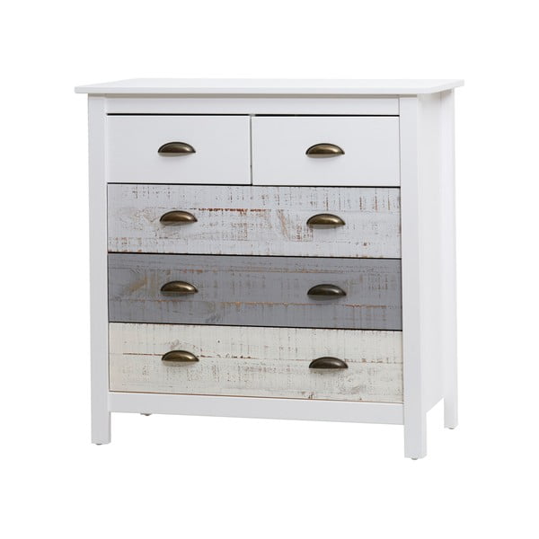 Biało-szara komoda z 4 szufladami Marckeric Romantica, 79x80 cm-image-2