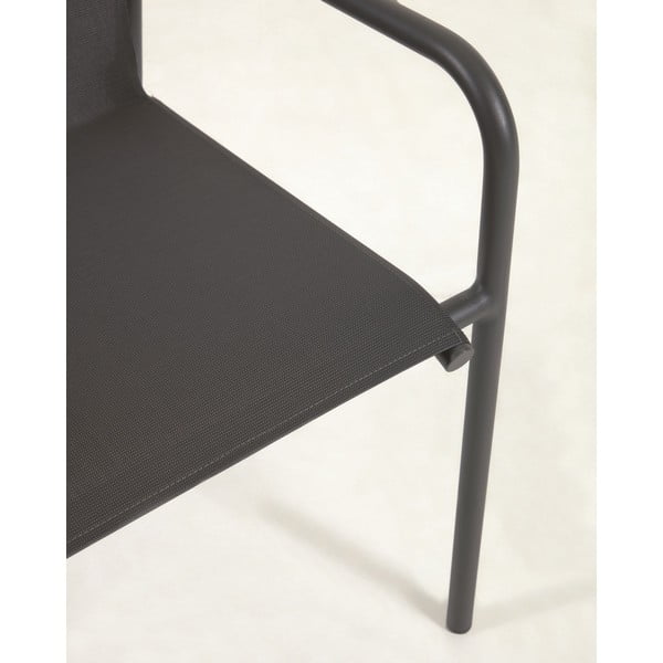 Czarne aluminiowe krzesło ogrodowe Kave Home Zaltana-image-4