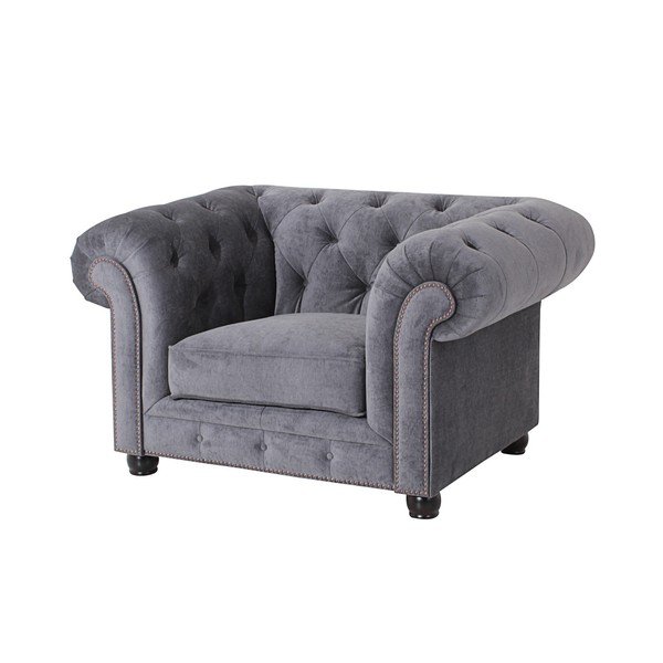 Szary fotel Max Winzer Orleans Velvet-image-1